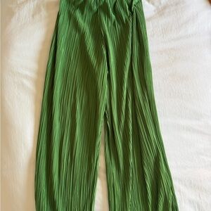 Zara Lime Green Pleated Trousers
